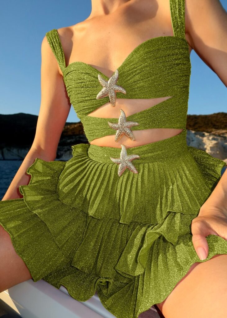 Devin Short Mermaid - Olive Green - Gigii's dress available to rent or buy at IS Dress Rental Lebanon